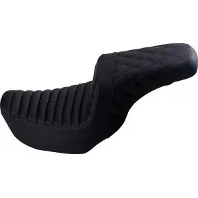 Saddlemen Step-Up Seat - Front Tuck-N-Roll/Rear Lattice Stitch - Black (806-04-176) Dyna 06-17 1