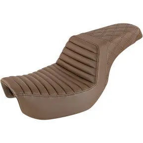 Saddlemen Step-Up Seat - Front Tuck-N-Roll/Rear Lattice Stitch - Brown (806-04-176Br) Dyna 06-17 1