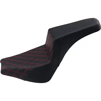 Saddlemen Step-Up Seat - Front Lattice Stitch/With Red Stitching - Black (818-30-172Rd) Softail 18-22 1