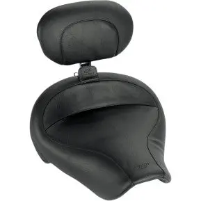 Mustang - Wide Solo Seat With Removable Drivers Backrest - Vintage Stitch - '96-03 Dyna 1