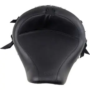 Mustang - Wide Solo Seat With Removable Drivers Backrest - Studded - '06-17 Dyna 1