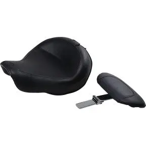 Mustang - Wide Solo Seat With Removable Backrest - Vintage Stitch - '06-17 Dyna 1