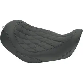 Mustang - Wide Tripper Solo Seat - Black, Diamond Stitch - '06-17 Dyna 1