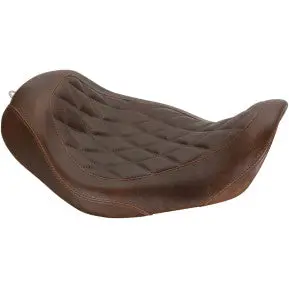 Mustang - Wide Tripper Solo Seat - Brown, Diamond Stitch - '06-17 Dyna 1
