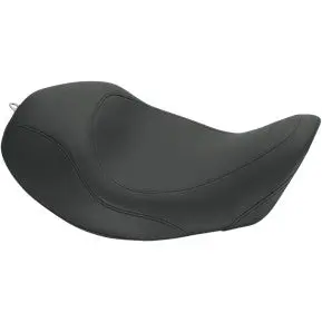 Mustang - Wide Tripper Solo Seat With Removable Drivers Backrest - Black, Smooth - '06-17 Dyna 1