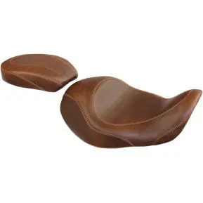 Mustang - Wide Tripper Solo Seat With Removable Drivers Backrest - Brown, Smooth - '06-17 Dyna 2