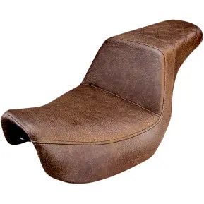 Saddlemen Step-Up Seat - Rear Lattice Stitched - Brown (806-04-173Br) Dyna 06-17 1