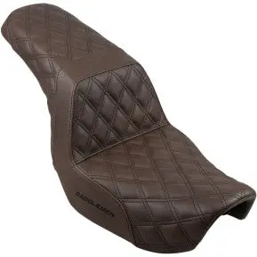 Saddlemen Step-Up Seat - Full Lattice Stitch - Brown (806-04-175Br) Dyna 06-16 1