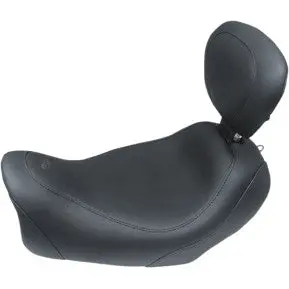 Mustang - Wide Tripper Solo Seat With Drivers Backrest - Black, Smooth - '14-17 Fxdf 1