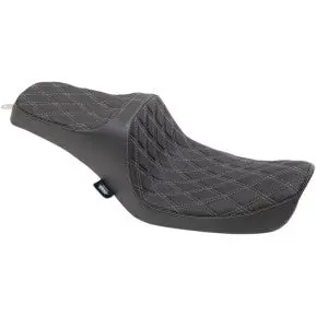 Drag - Predator Iii Seat - Double Diamond Stitch, Silver Thread - '96-03 Dyna 1