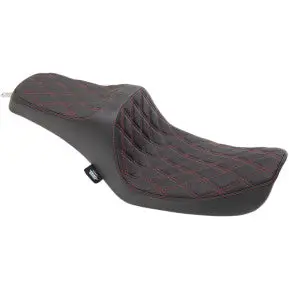 Drag - Predator Iii Seat - Double Diamond Stitch, Red Thread - '96-03 Dyna 1