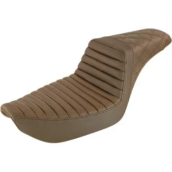 Saddlemen Step-Up Seat - Front Tuck-N-Roll/Rear Lattice Stitch - Brown (896-04-176Br) Dyna 96-03 1
