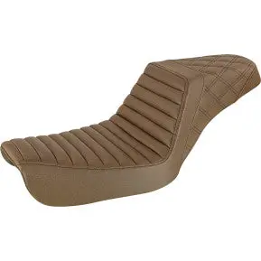 Saddlemen Step-Up Seat - Front Tuck-N-Roll/Rear Lattice Stitch - Brown - Fxd (804-04-176Br) Dyna 04-05 1