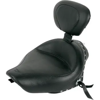 Mustang - Studded, Wide Style Solo Seat With Removable Backrest - '04-21 Xl 1