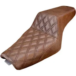 Saddlemen Step-Up Seat - Front Lattice Stitch - Brown - Xl (807-11-172Br) Sportster 04-20 1