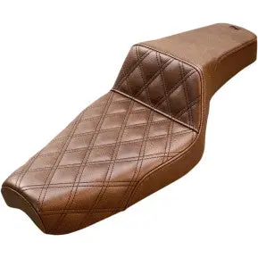 Saddlemen Step-Up Seat - Front Lattice Stitch - Brown - Xl (879-03-172Br) Sportster 77-98 1