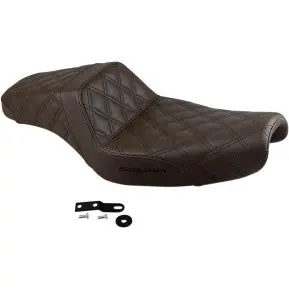Saddlemen Step-Up Seat - Full Lattice Stitch - Brown - Xl (807-11-175Br) Sportster 04-20 1