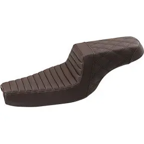 Saddlemen Step-Up Seat - Front Tuck-N-Roll/Rear Lattice Stitch - Brown (807-11-176Br) Sportster 04-20 1