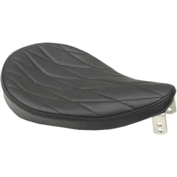 Drag - Small Spring Solo Seat - Black Vinyl, Diamond Stitch - Custom & Rigid 1