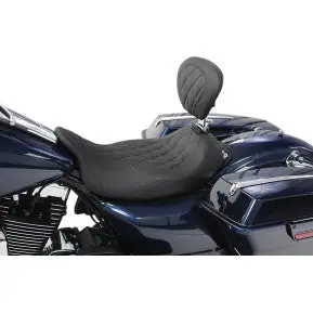 Mustang - Wide Tripper Solo Seat - With Removable Driver Backrest - Diamond Stitch - '08-20 Touring 1
