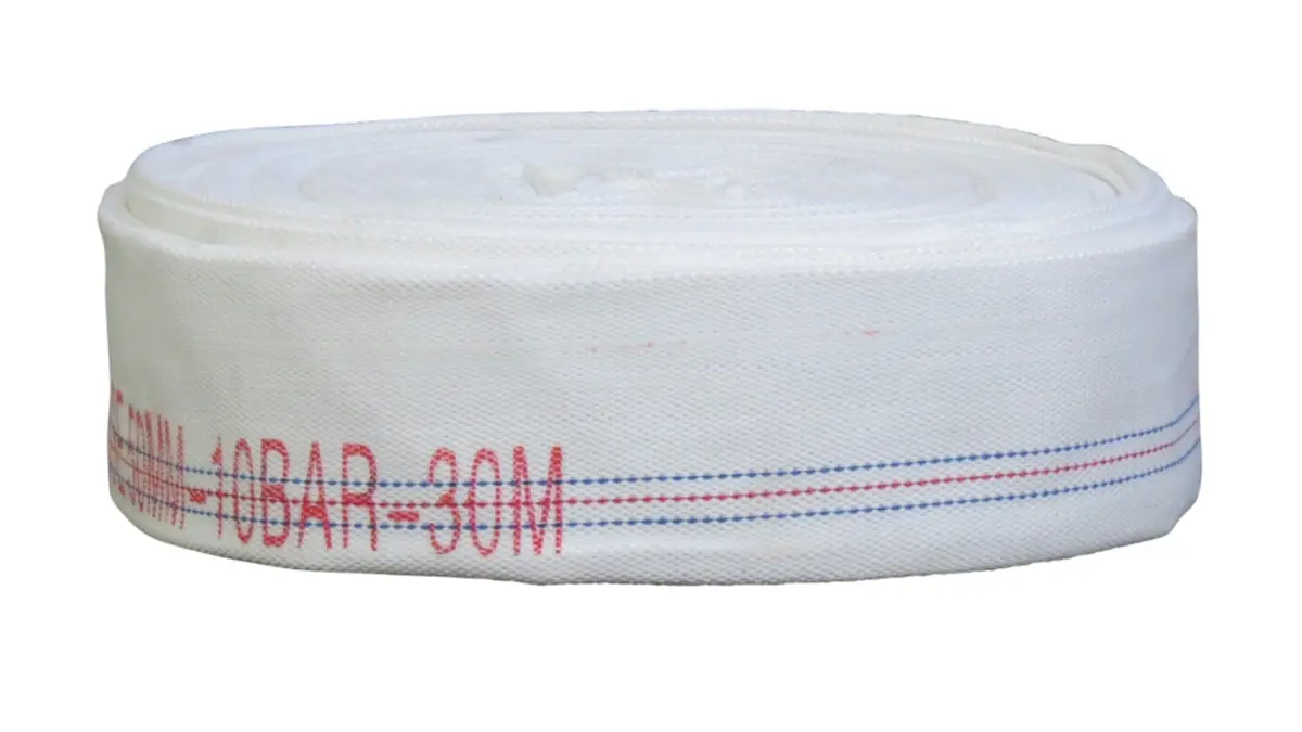 1½" Rhino White High Pressure Fire Layflat Hose 30M 1