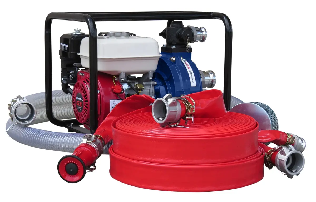 1½" Twin Impeller Fire Fighter Honda Powered Pump + Hose Kit 100M 1
