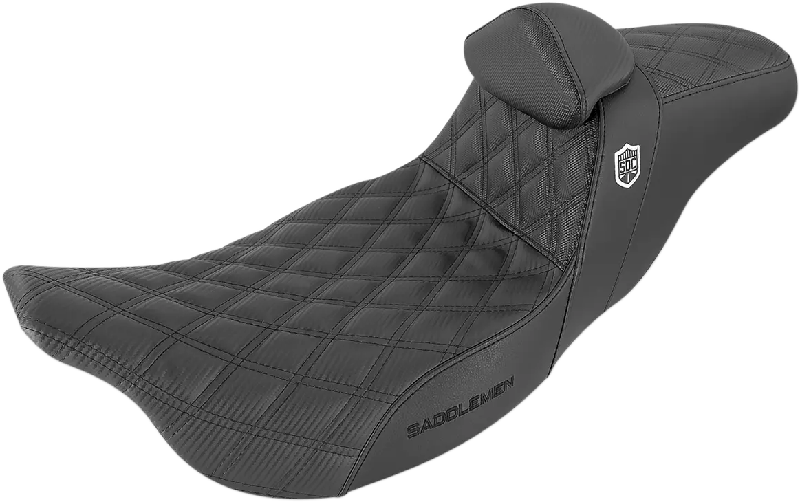 Saddlemen Pro Series Sdc Performance Seat - W/ Backrest - Lattice Stitch/Lumbar Gripper (Sc80807dbrt) Touring 08-23, Cvo 14 1