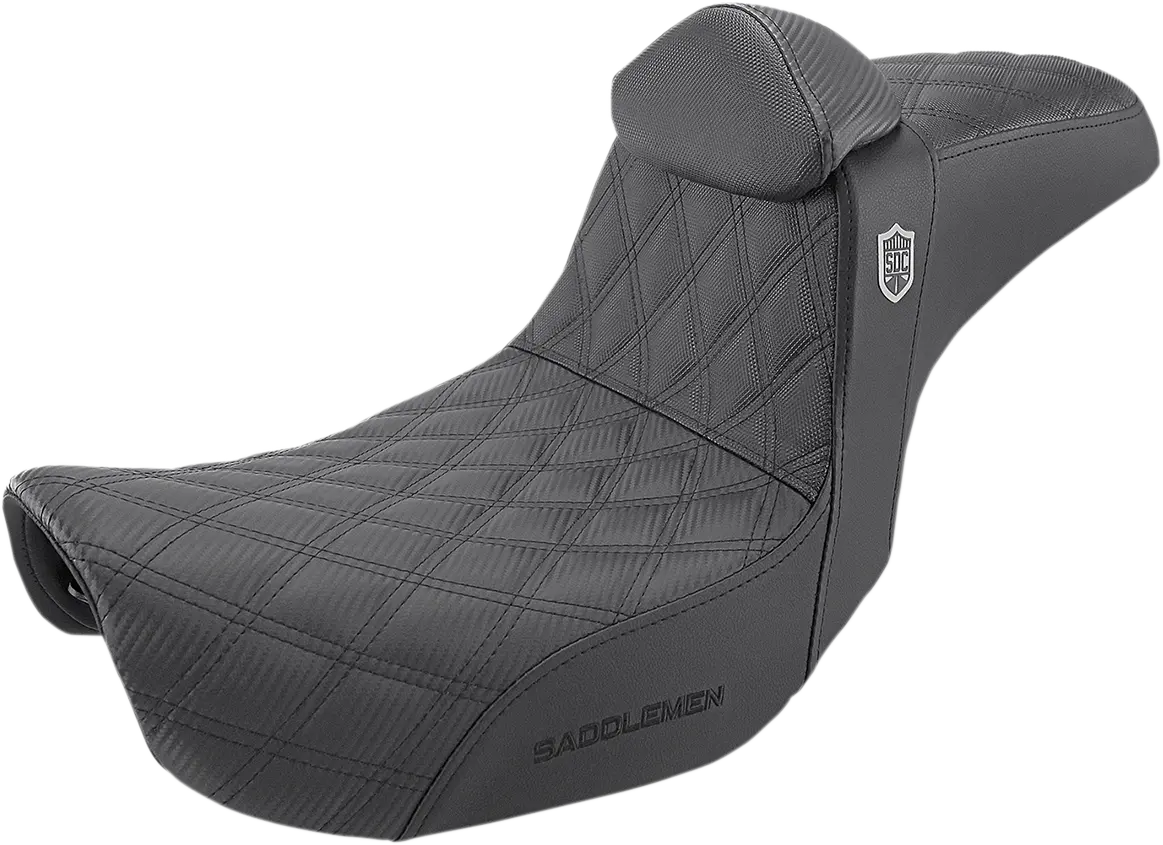 Saddlemen Pro Series Sdc Performance Seat - W/ Backrest - Lattice Stitch/Lumbar Gripper - Fld/Fxd (Sc81830db0) Dyna 06-17 1