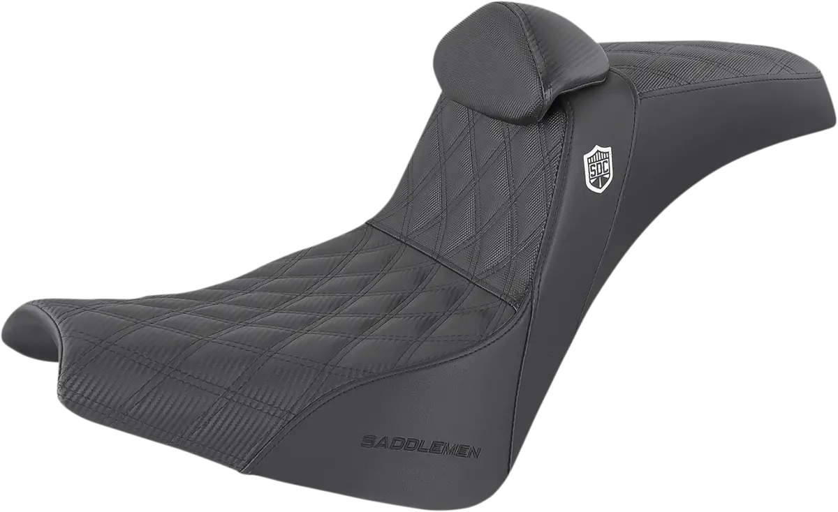 Saddlemen Pro Series Sdc Performance Seat - W/ Backrest - Lattice Stitch/Lumbar Gripper - Fx/Fl (Sc818db0) Softail 18-24 1