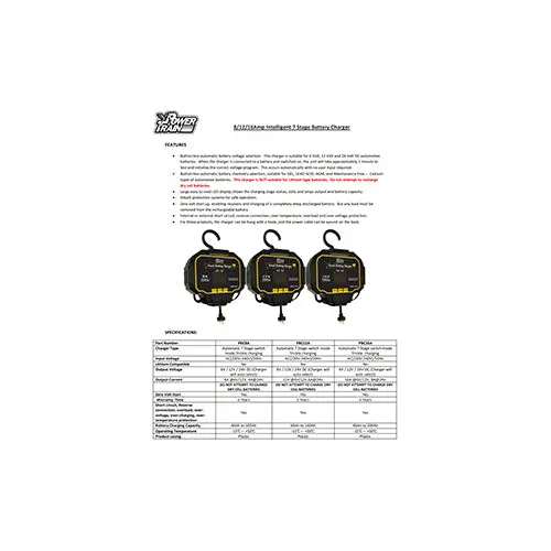 16 Amp Intelligent 7 Stage Battery Charger 5 Yrs Warranty Power Train Pbc16a 2