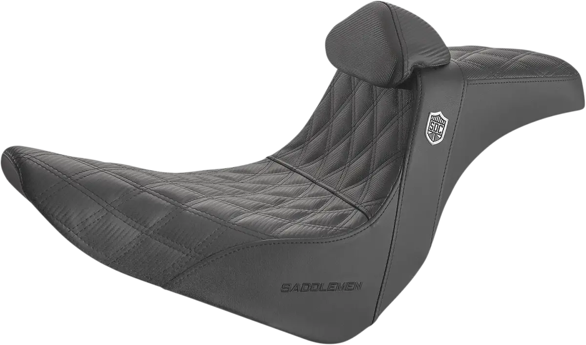 Saddlemen Pro Series Sdc Performance Seat - W/ Backrest - Lattice Stitch/Lumbar Gripper - Fl/Fx (Sc81829db0) Softail 18-24 1