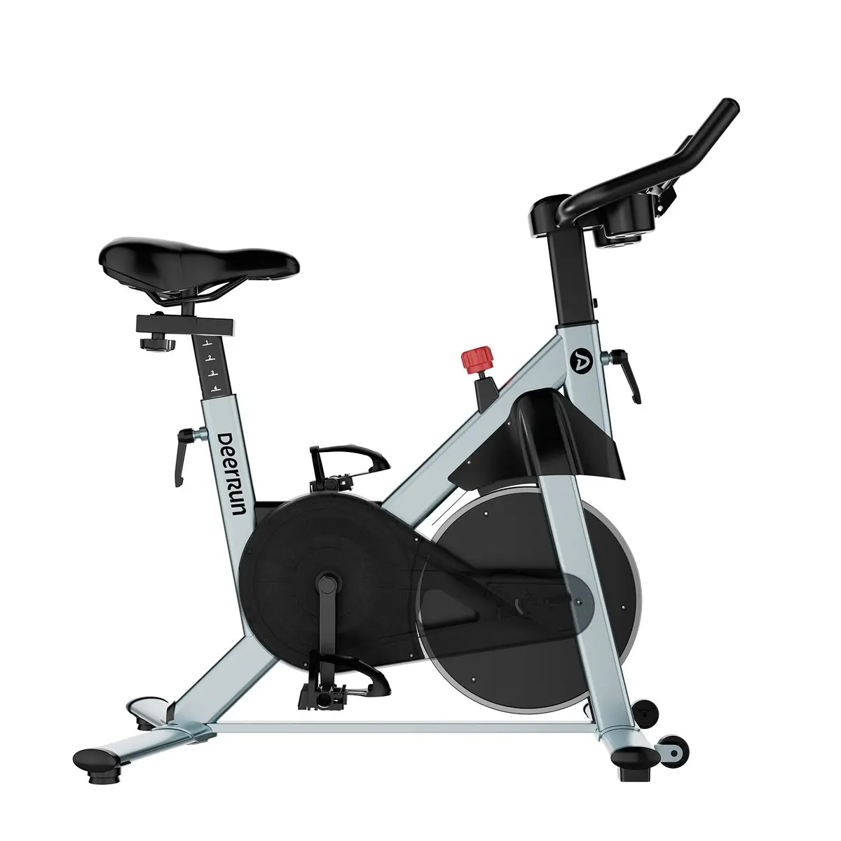 Deerrun S500 Pro King Size Indoor Exercise Bike For Tall Riders 32 Magnetic Adjustable Resistance, Led Screen, Silver 1