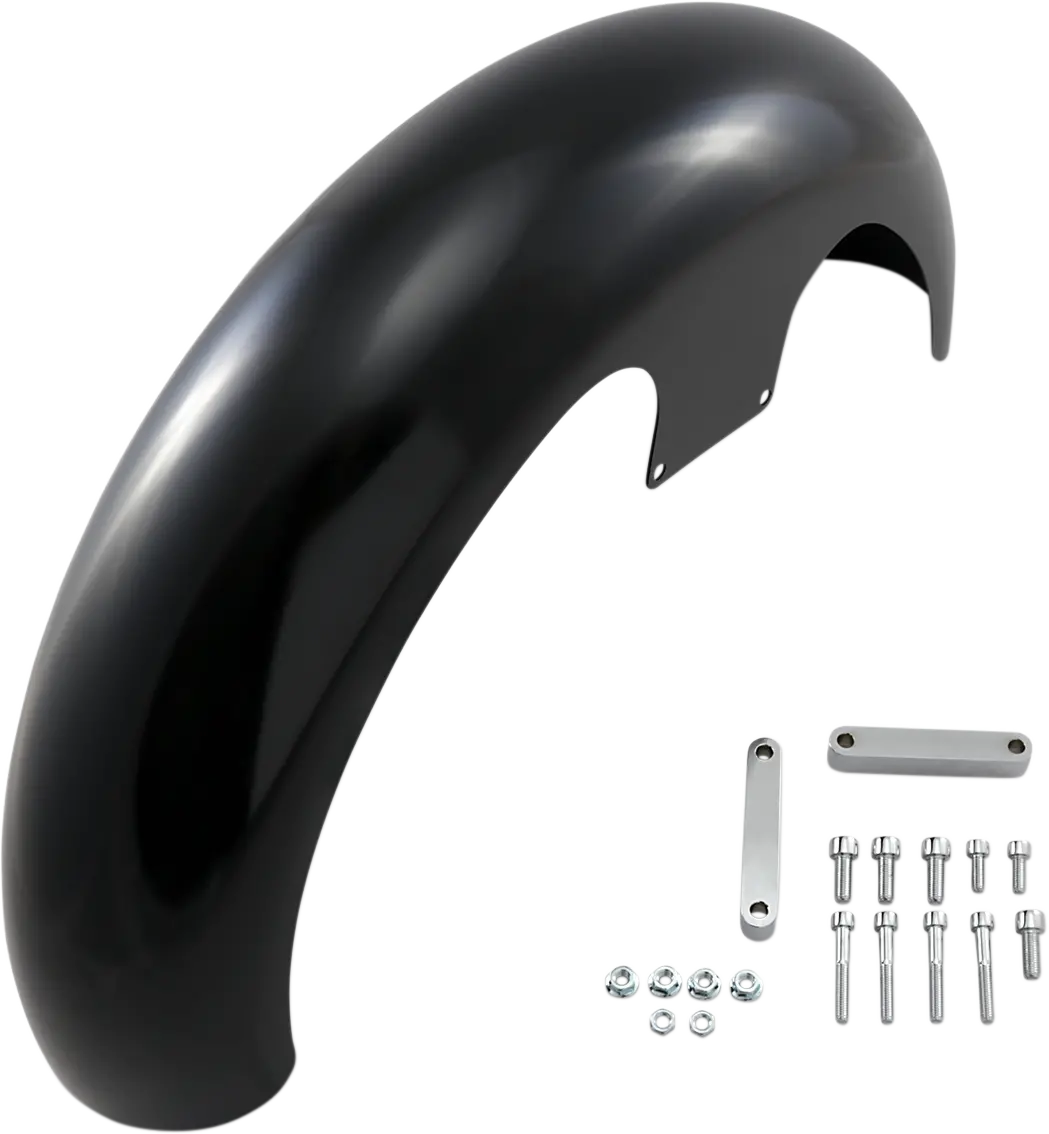Klock Werks Wrapper Front Fender - Black - Steel - 21" Kwf-04-0469 2