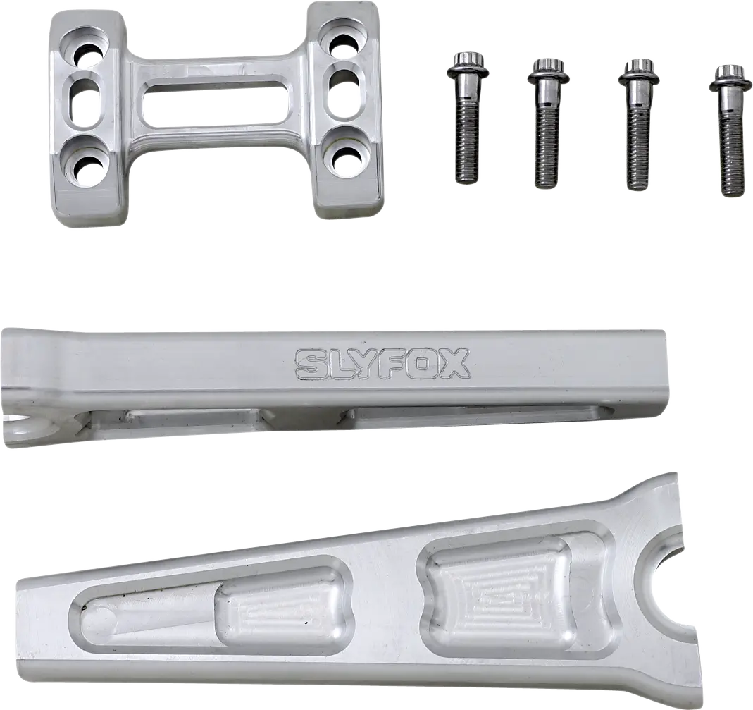 Slyfox Handlebar Riser Kit - Straight - 1" Clamping - 8" Rise - Raw Tm-Sly5 1