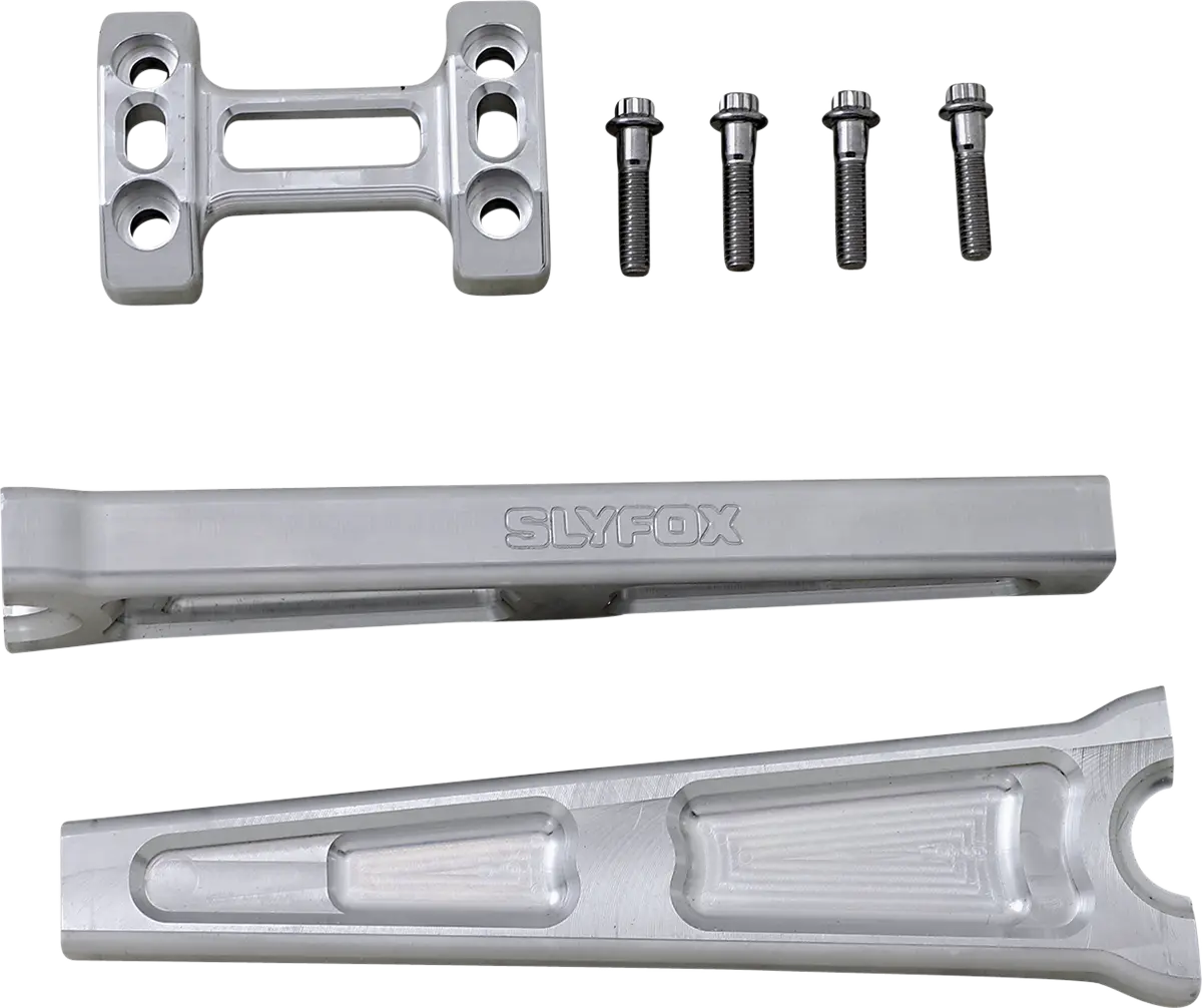 Slyfox Handlebar Riser Kit - Straight - 1" Clamping - 10" Rise - Raw Tm-Sly7 1