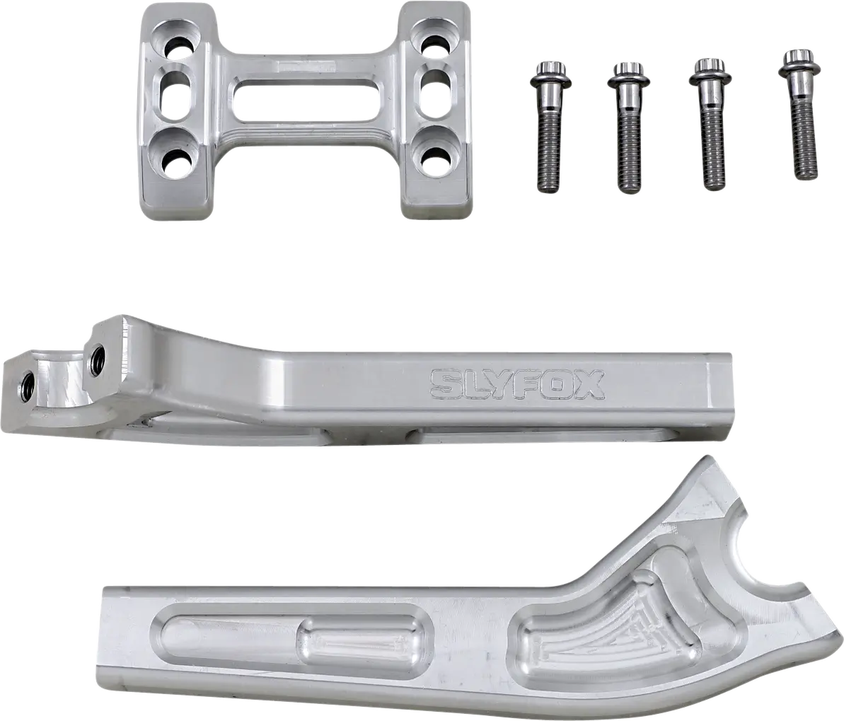 Slyfox Handlebar Riser Kit - Pullback - 1" Clamping - 8" Rise - Raw Tm-Sly11 1