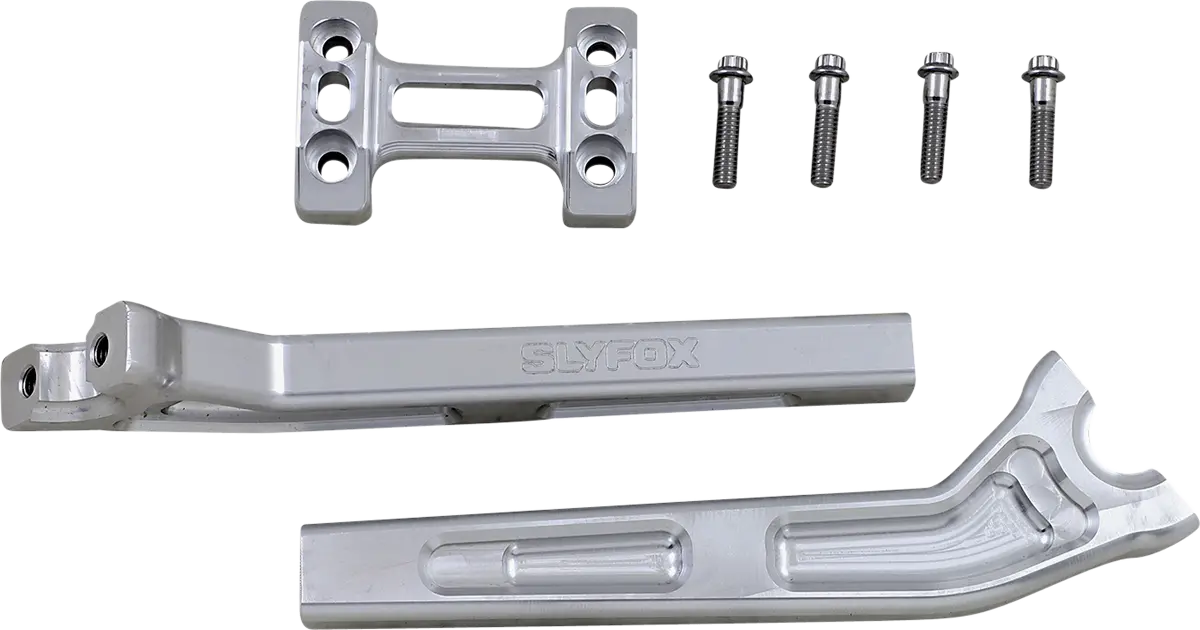 Slyfox Handlebar Riser Kit - Pullback - 1" Clamping - 10" Rise - Raw Tm-Sly13 1