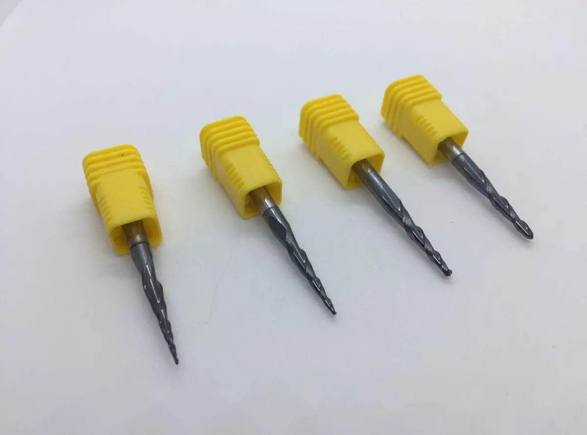 1Pcs R0.25 2F D4 L50 Hrc55 Tungsten Solid Carbide Tapered Ball Nose End Mills Bit 1