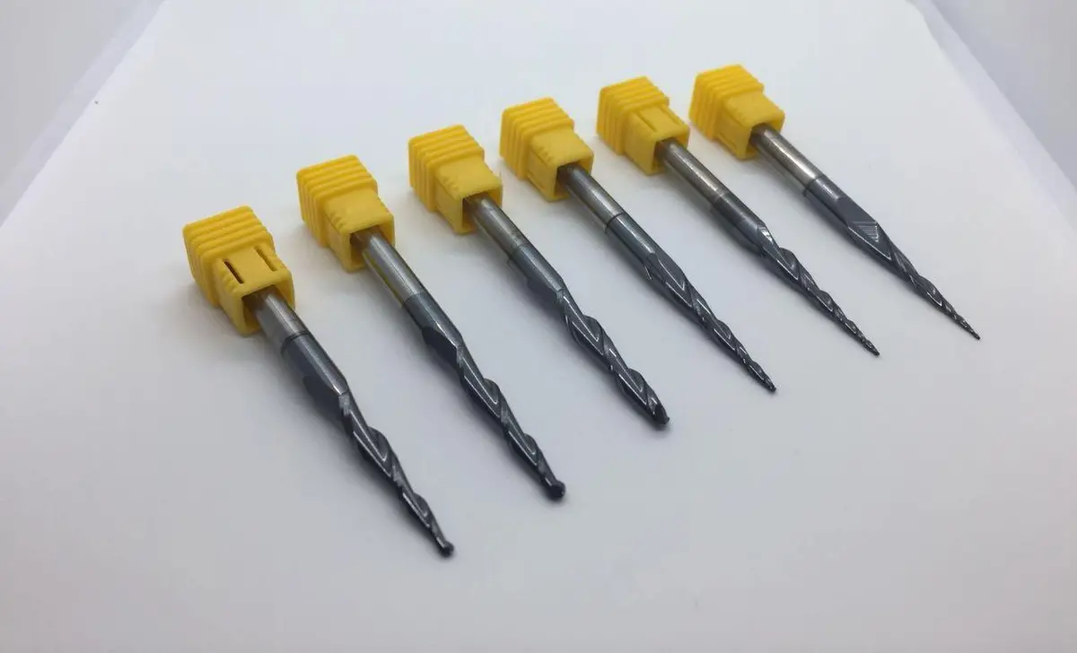 1Pcs R0.75 2F D6 L75 Hrc55 Tapered Ball Nose End Mills Bit 1