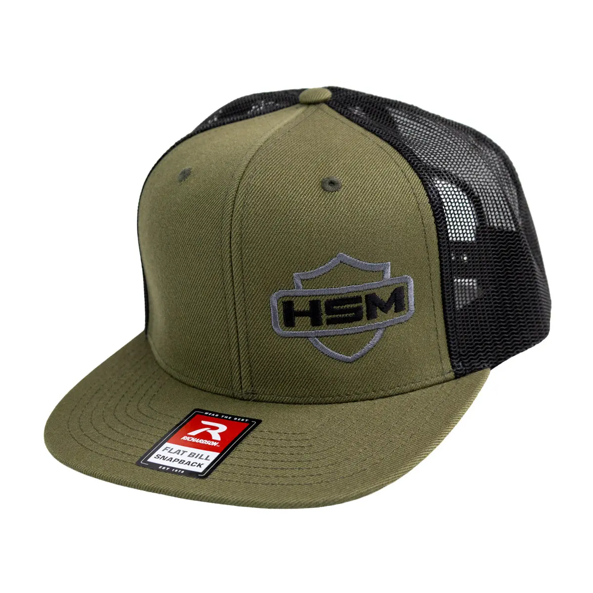 Hsm Crest Flatbill Snapback – Olive/Black 1