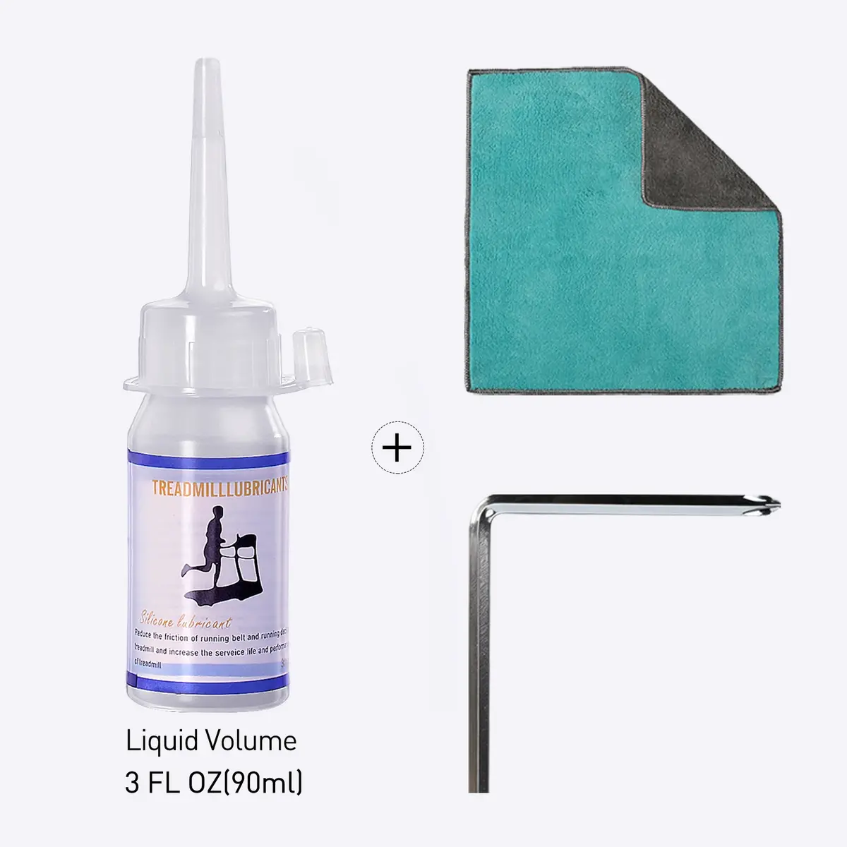 Deerrun®Treadmill Maintenance Kit--Professional Belt Lubricant 3Oz/6Oz, Towel, L-Type Screwdriver With Phillips And Allen Wrench 1