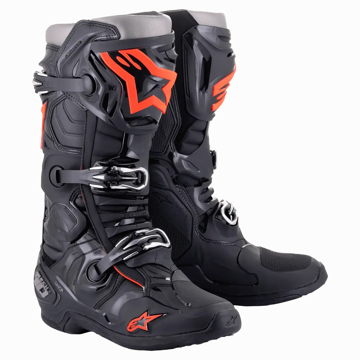Alpinestars Tech 10 Boots - Black/Red Fluo 1