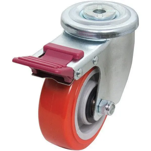 Poly Castor 125Mm Bolt Hole W/Brake 1