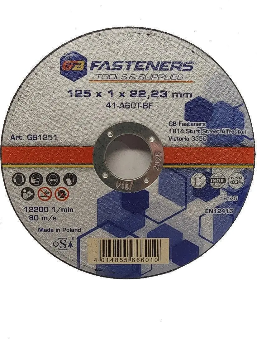 Gb Fast Cut Off Wheel 125X1 Ultra Thin Pack 25 1