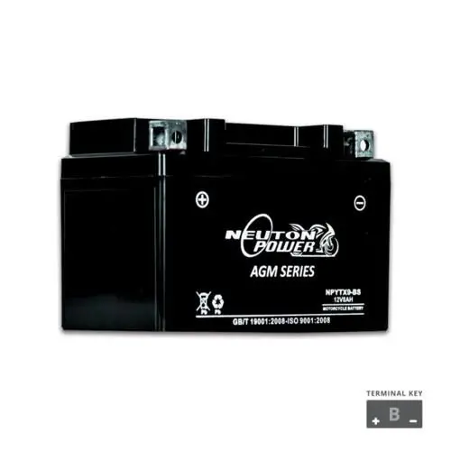 Neuton Power Agm Motorcycle Battery 12V 8Ah 135Cca (Npytx9-Bs) 1