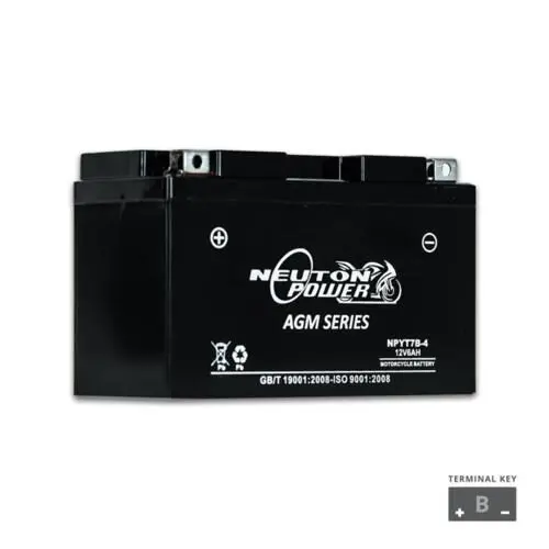 Neuton Power Agm Motorcycle Battery 12V 6Ah 110Cca (Npyt7b-4) 1