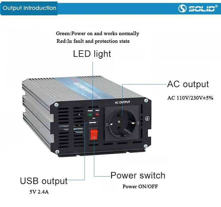 Pure Sine Wave Power Inverter 12V 1200W 2400W Peak Power 2