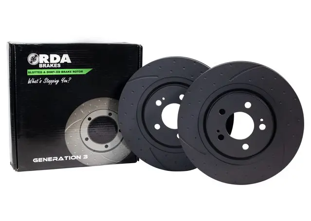 Rda Brakes Slotted & Dimpled Disc Brake Rotor Pair Rda7673d Toyota Landcruiser 1