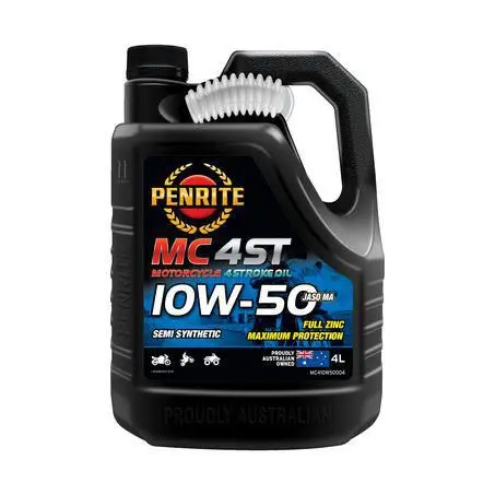 Penrite 4-Stroke 10W-50 Semi- Synthetic Motorcycle Engine Oil 4L - Mc410w50004 1