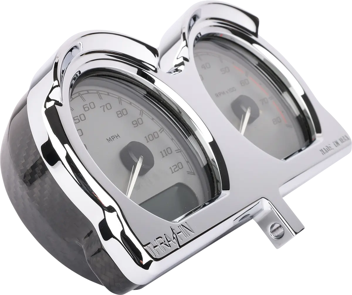 Thrashin Supply Co. Gauge Relocation Kit - Chrome Tsc-2707-3 1